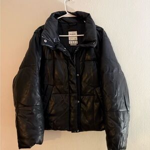 Abercrombie & Fitch Mini Puffer Leather Jacket